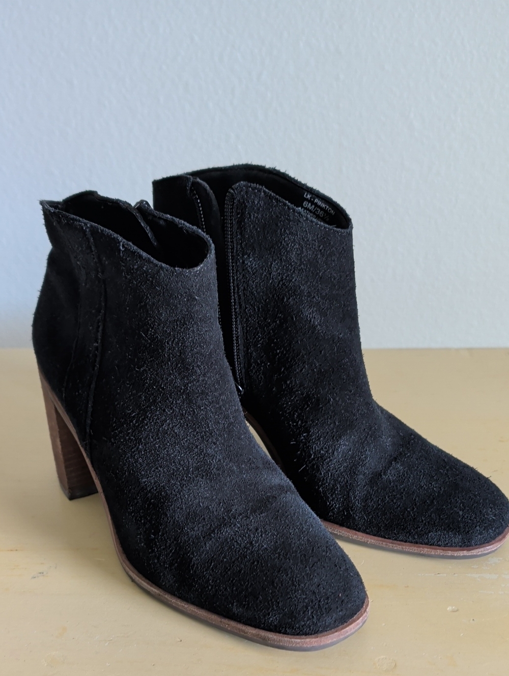Black Suede Women's Ankle Boots - Classic Block Heel